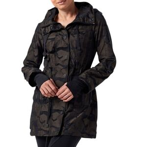 $199 NWT BLANC NOIR Hooded Anorak Jacket Olive Camo Small